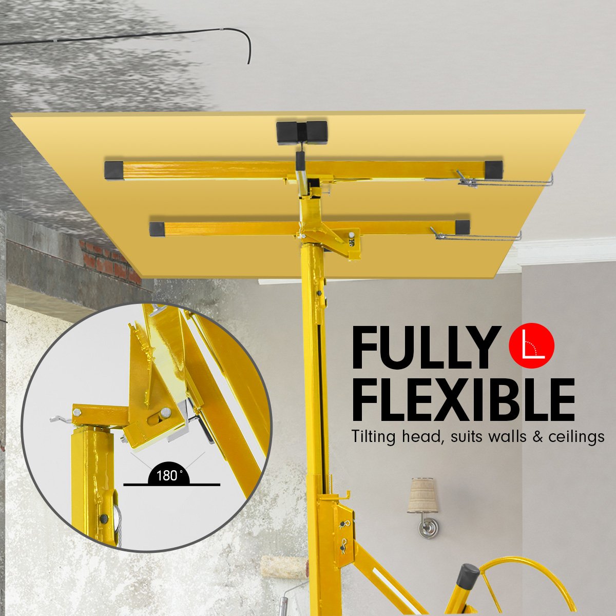 Heavy Duty 16ft Drywall Panel Hoist with Telescopic Design