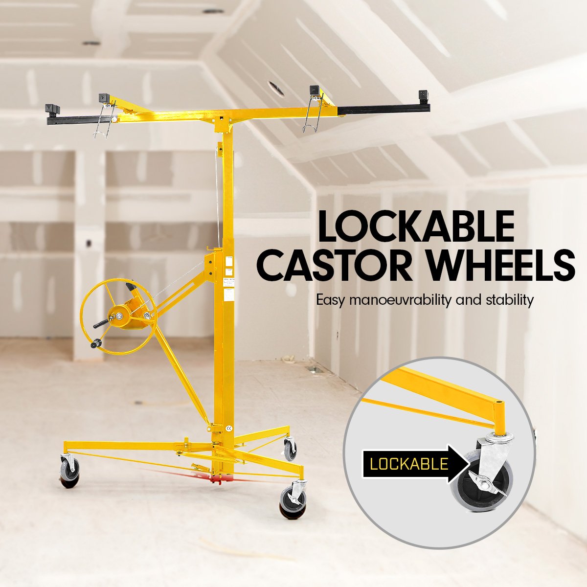 Heavy Duty 16ft Drywall Panel Hoist with Telescopic Design