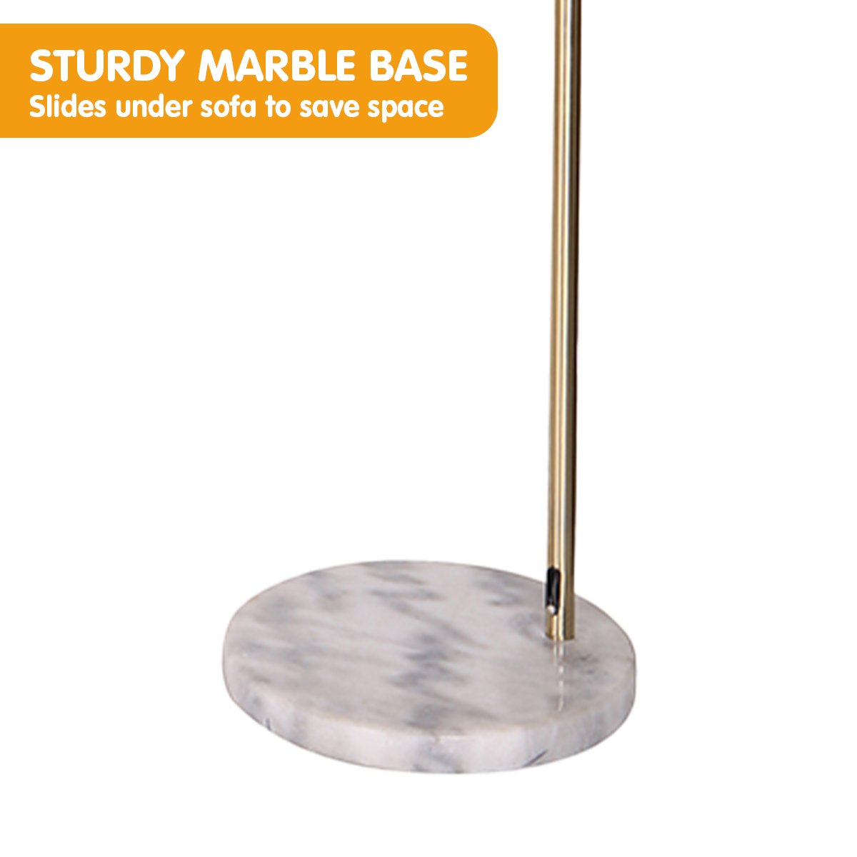 Adjustable Arc Floor Lamp, Brass Finish, Marble Base