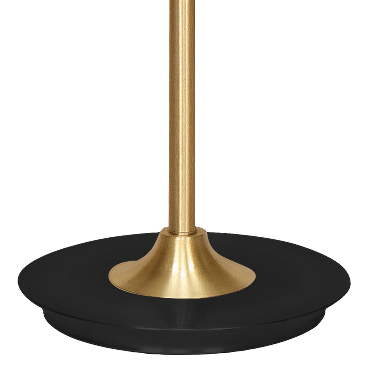 Brushed Brass Floor Lamp With White Linen Shade - Sarantino