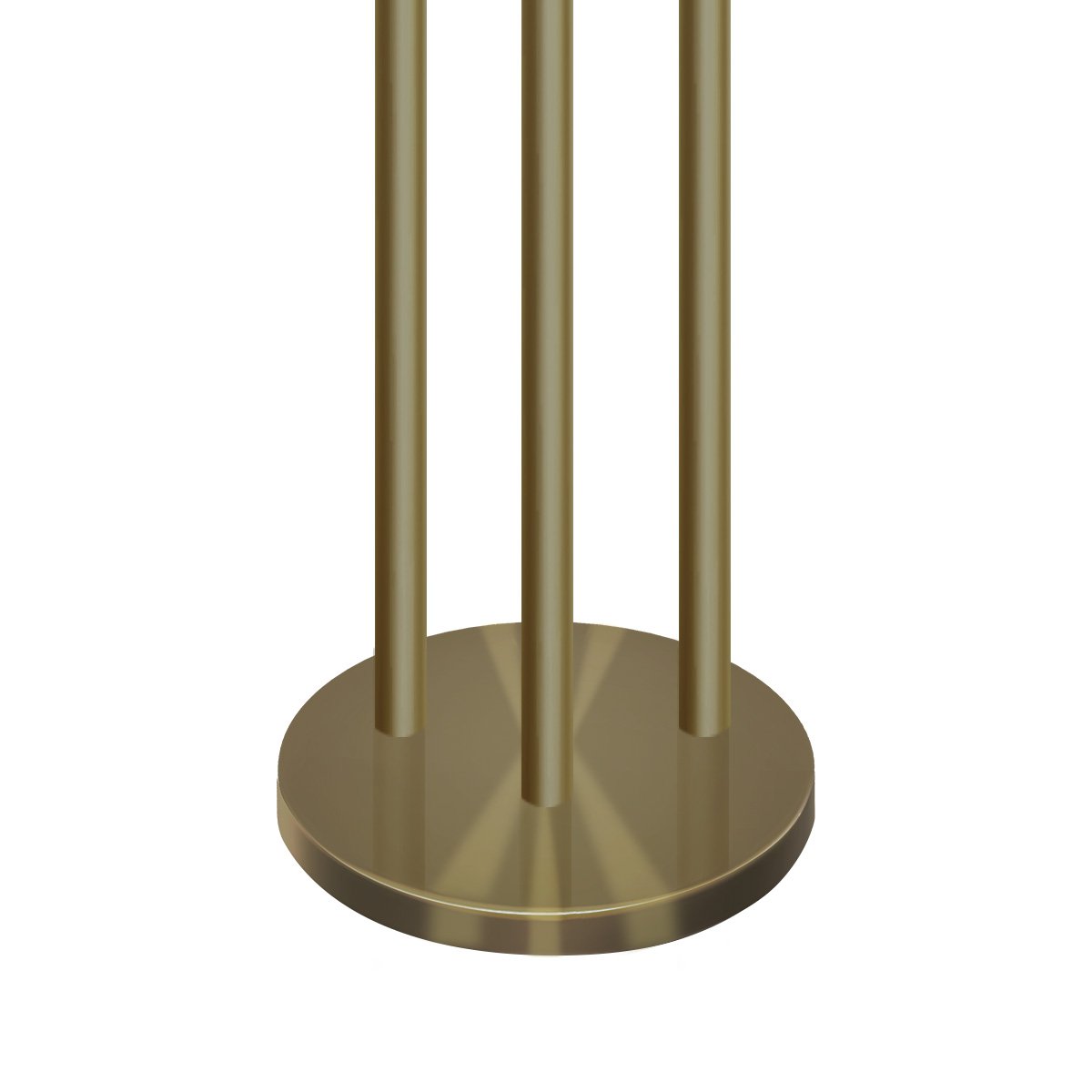 Trio Brass Pole Floor Lamp with Black Shades and Foot Switch