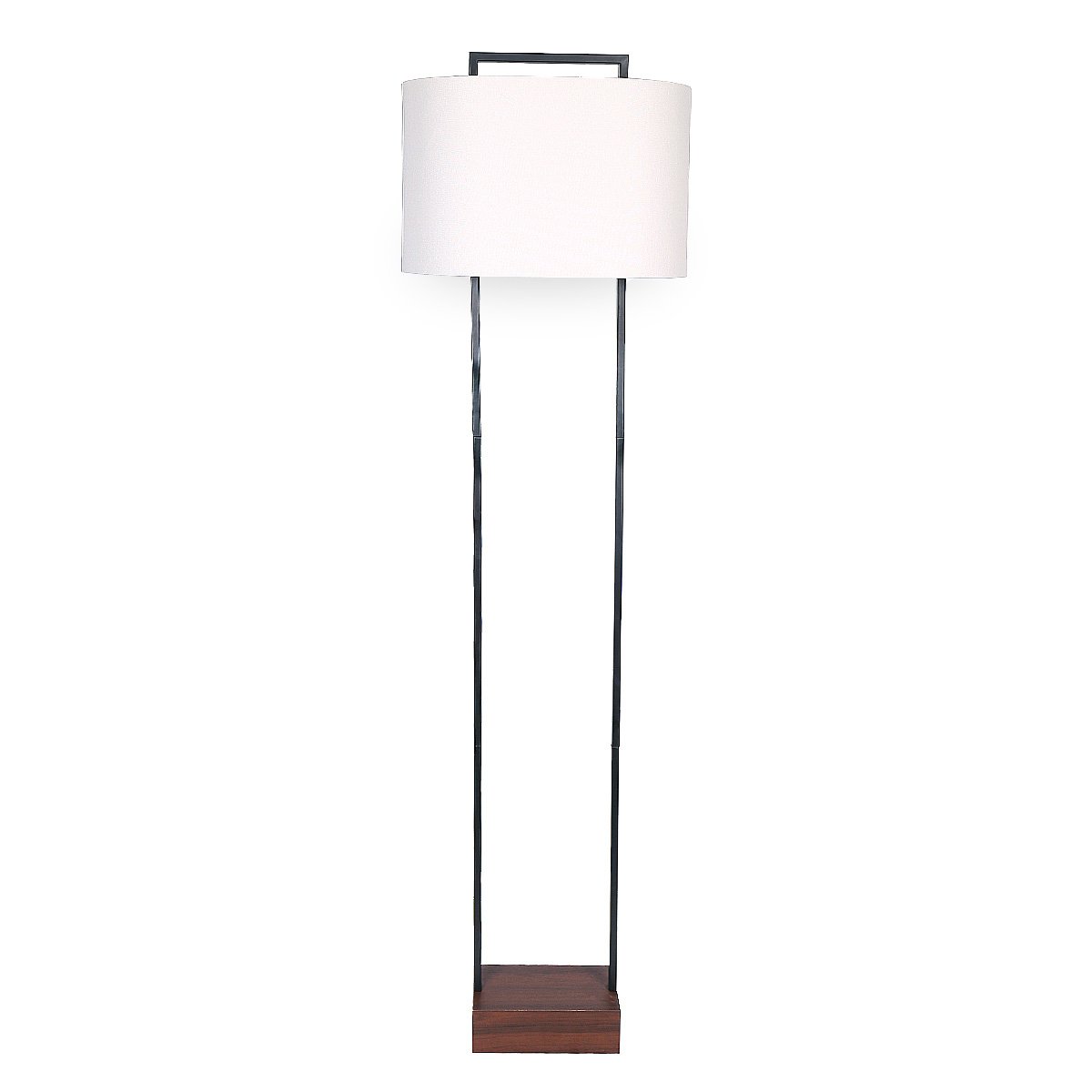 Cherry Finish Wood Floor Lamp, Double Poles - Sarantino