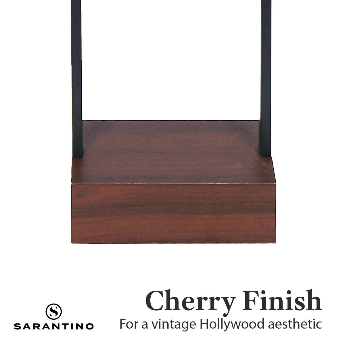 Cherry Finish Wood Floor Lamp, Double Poles - Sarantino