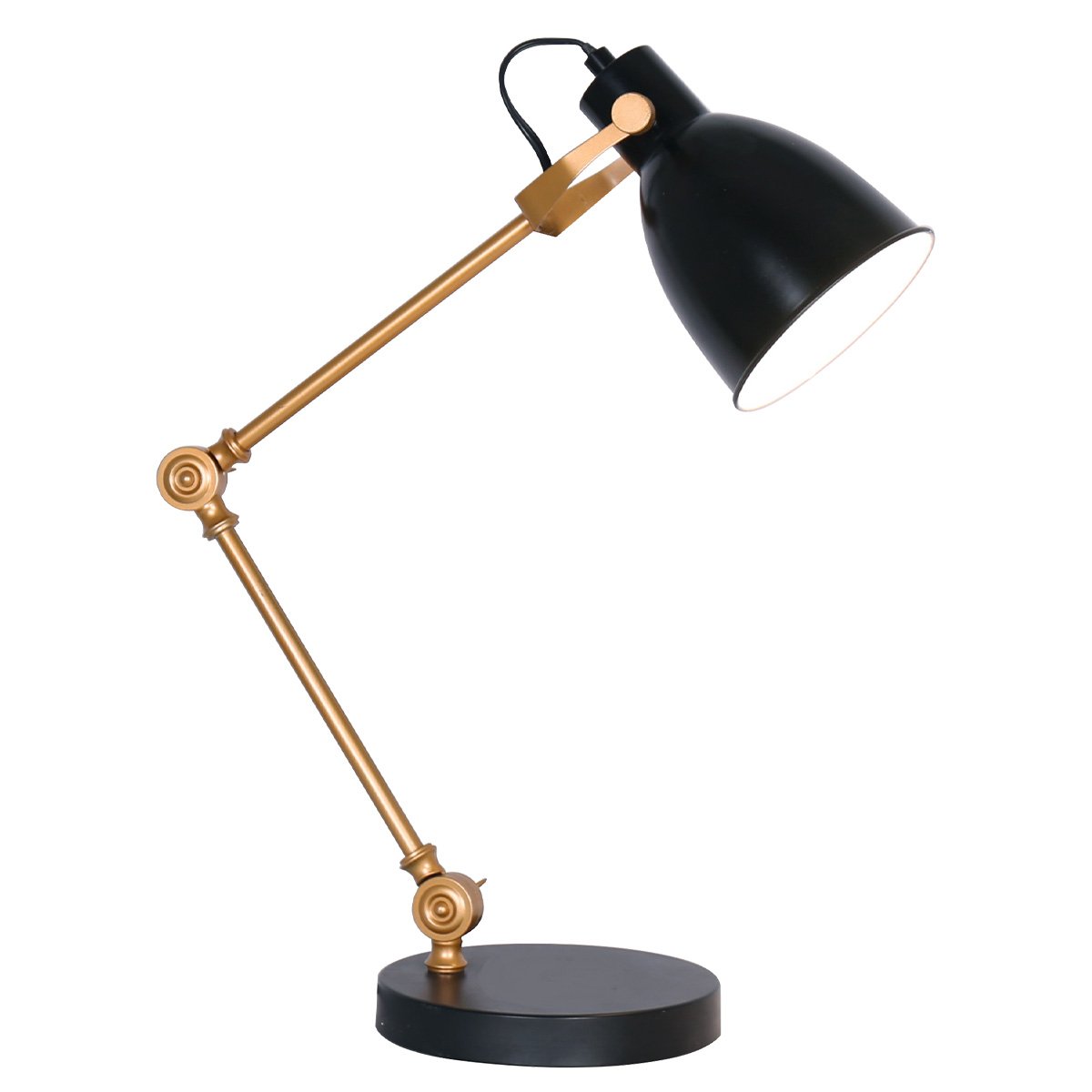 Adjustable Black and Gold Task Lamp with SAA Approval