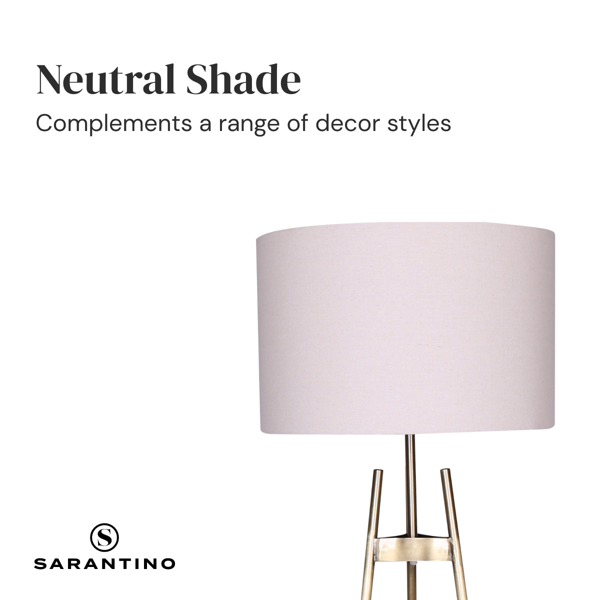 Gold Gradient Tripod Floor Lamp with Drum Shade Sarantino