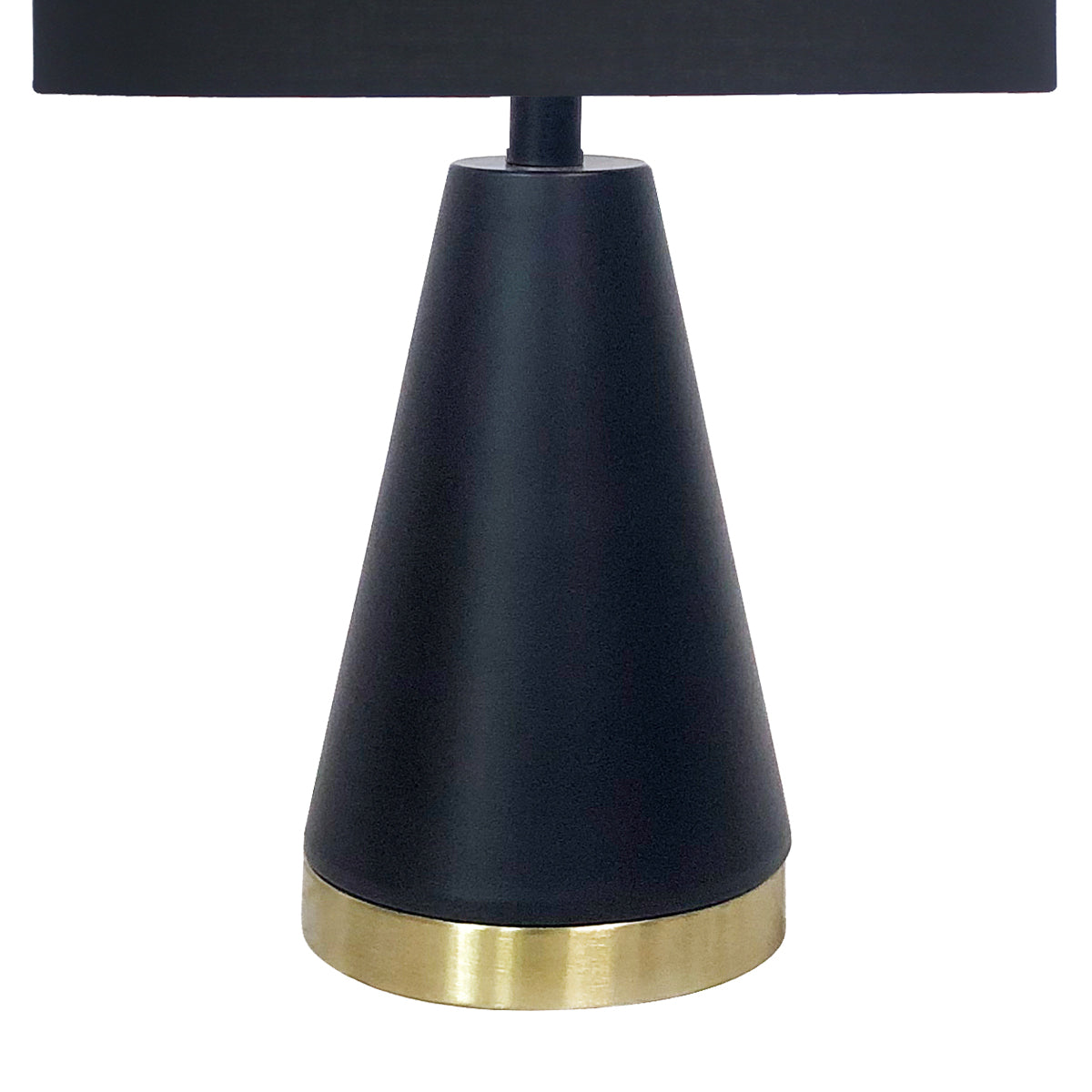 Elegant Black Gold Metal Table Lamp with Fabric Shade