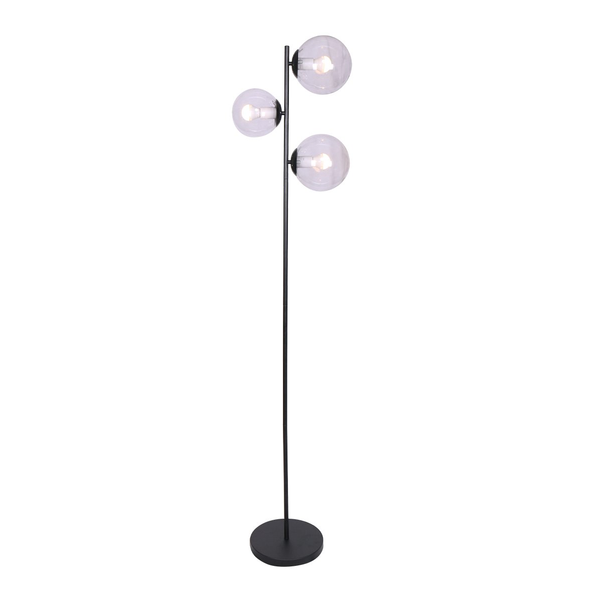 Adjustable 3-Light Floor Lamp with Glass Shades