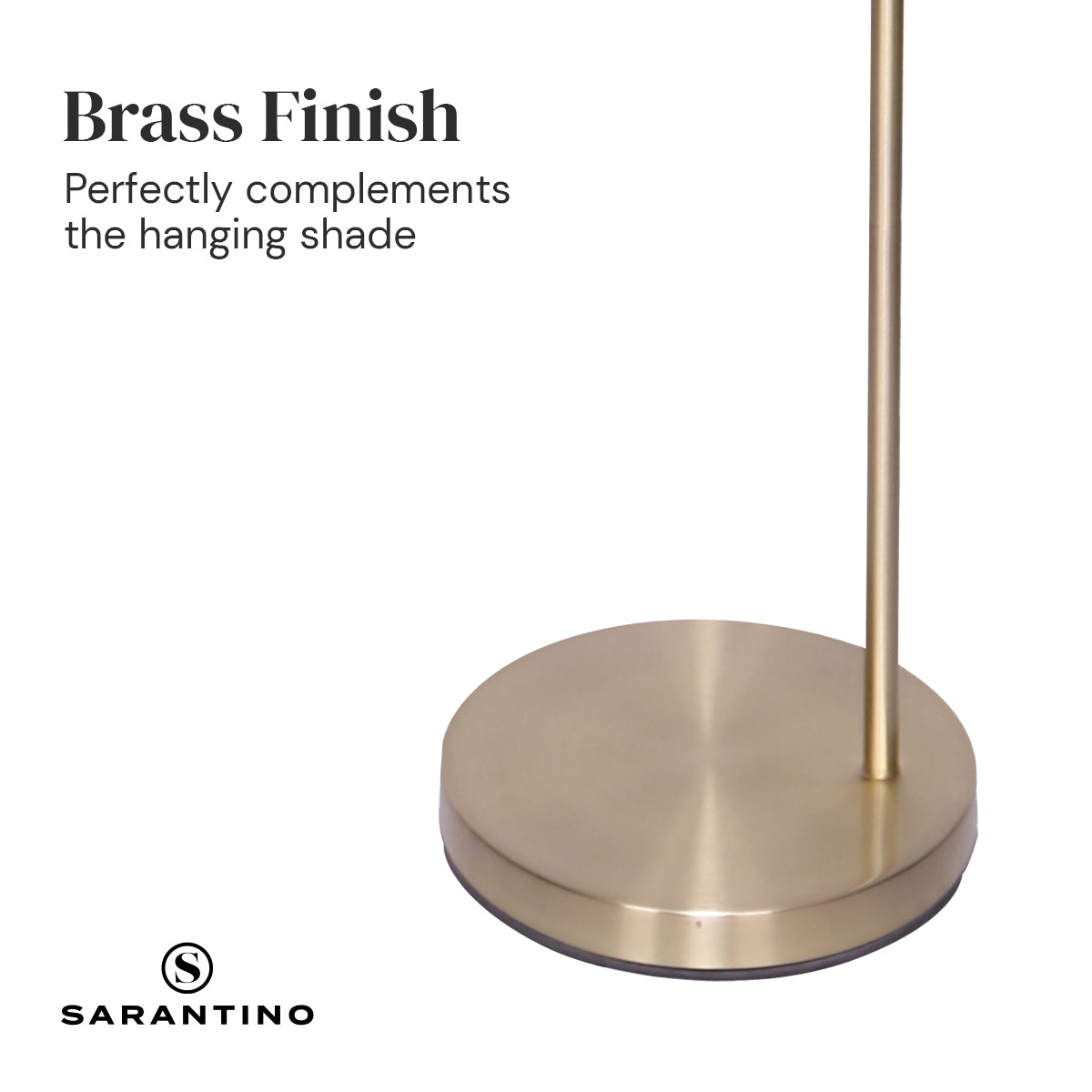 Brass Arc Floor Lamp with Drum Shade & Foot Switch