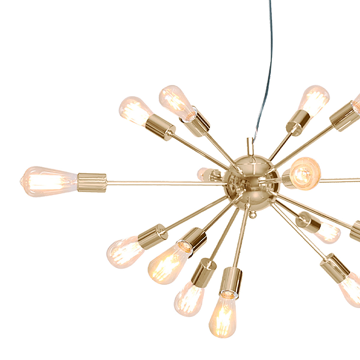 Sputnik 15-Light Brass Chandelier, Adjustable, Durable