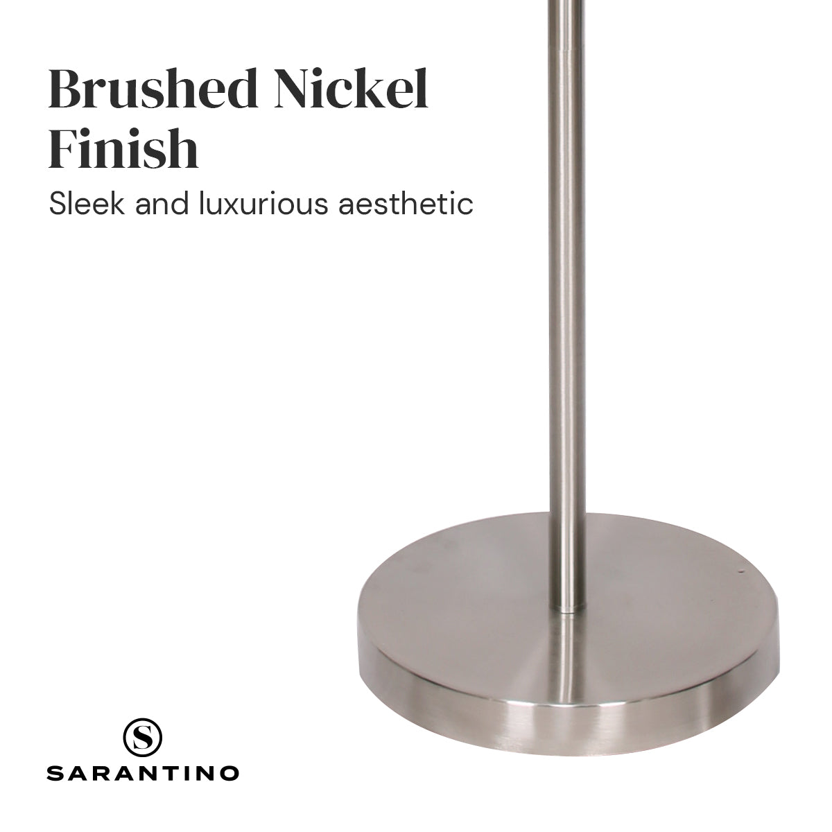 Height-Adjustable Brushed Nickel Floor Lamp with Linen Shade