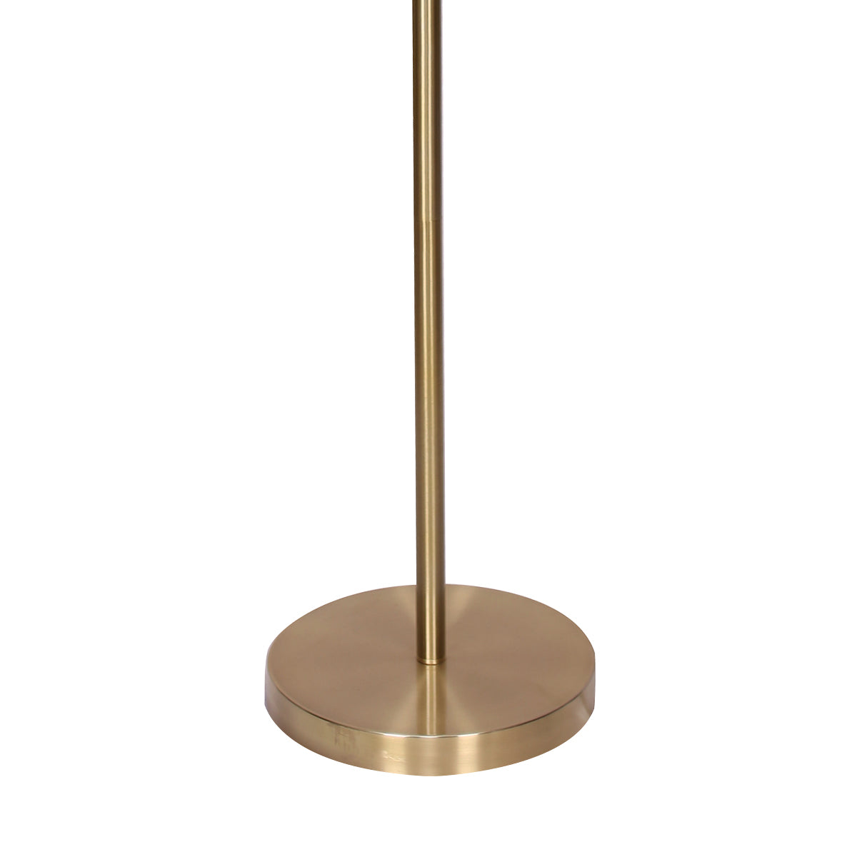 Height-Adjustable Brushed Gold Floor Lamp with Linen Shade