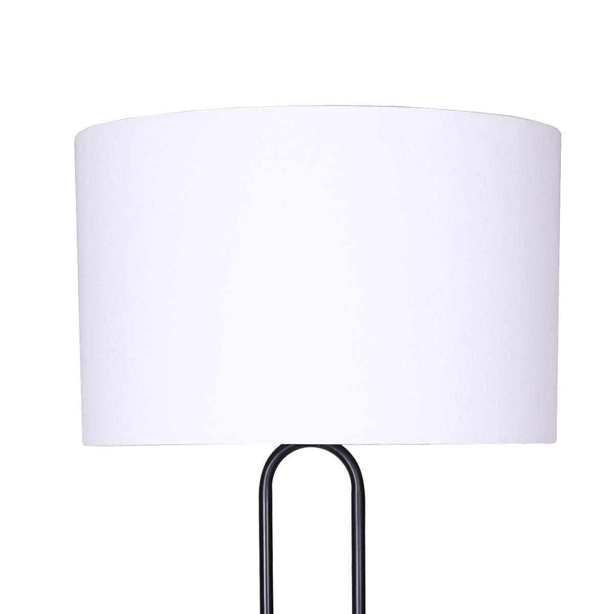 Adjustable Metal Floor Lamp, White Linen Shade, Matte Black