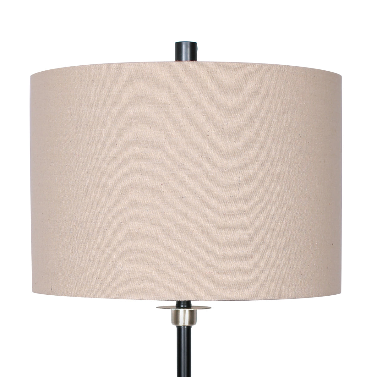 Black Metal & Linen Drum Shade Table Lamp - 64cm, Sarantino