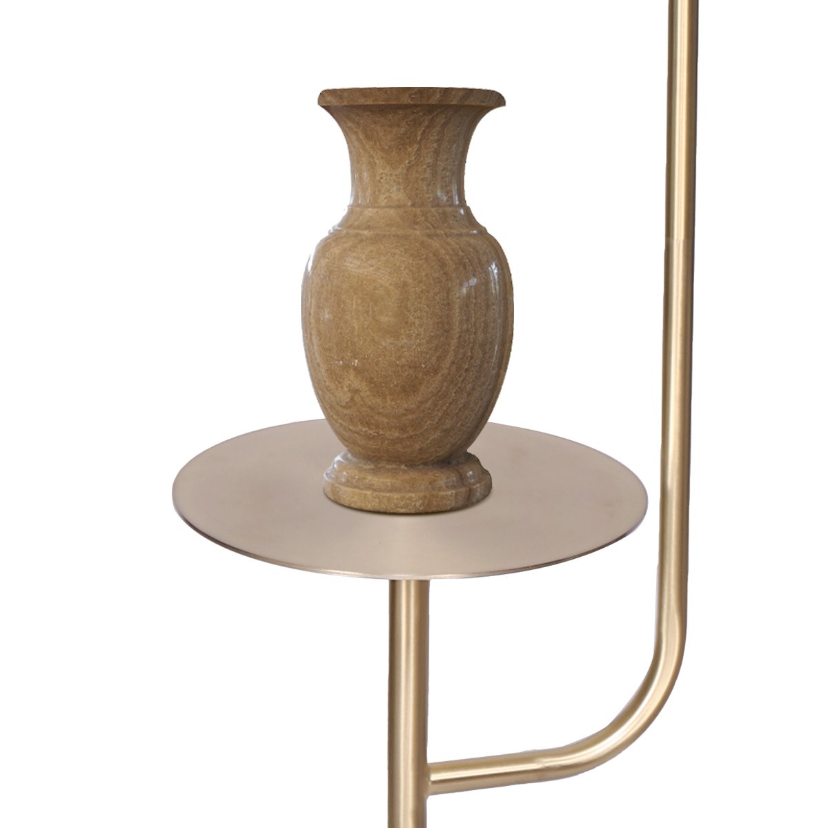 Adjustable Floor Lamp with Metal End Table, Brass Finish – Sarantino