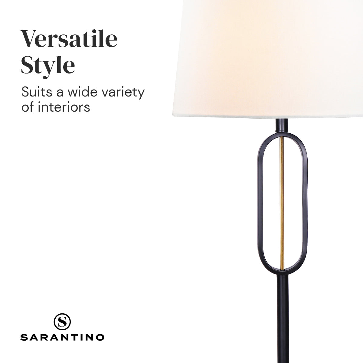 Elegant Tapered Shade Floor Lamp, Sturdy Design – Sarantino