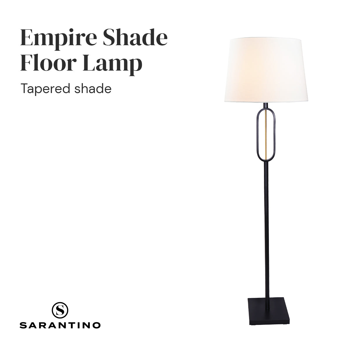 Elegant Tapered Shade Floor Lamp, Sturdy Design – Sarantino