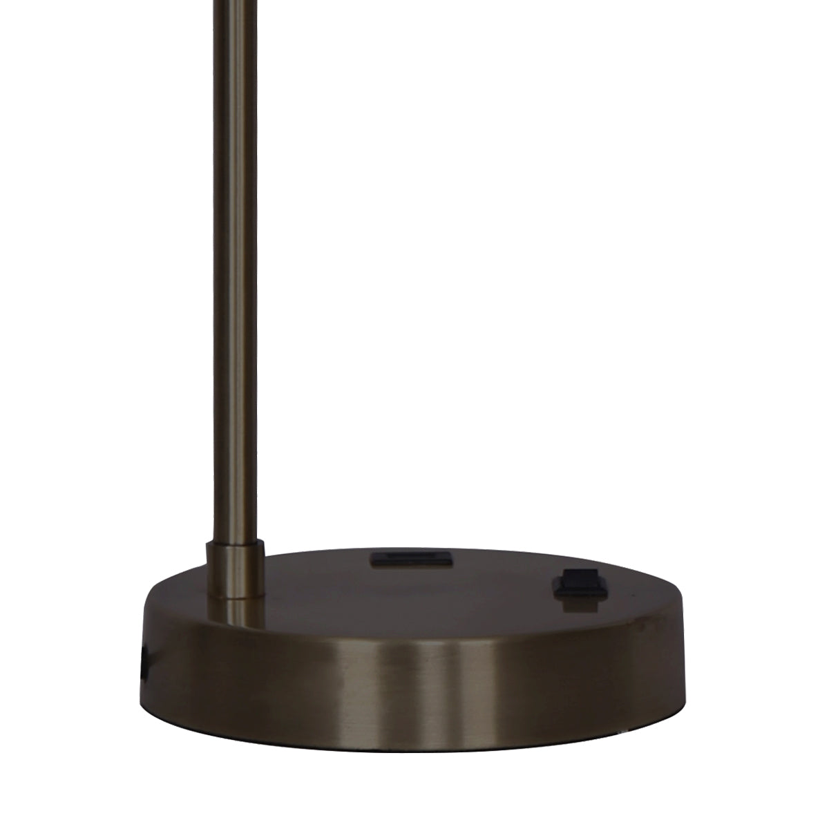 Metal Task Lamp with USB, White Shade, Bronze Finish, Sarantino