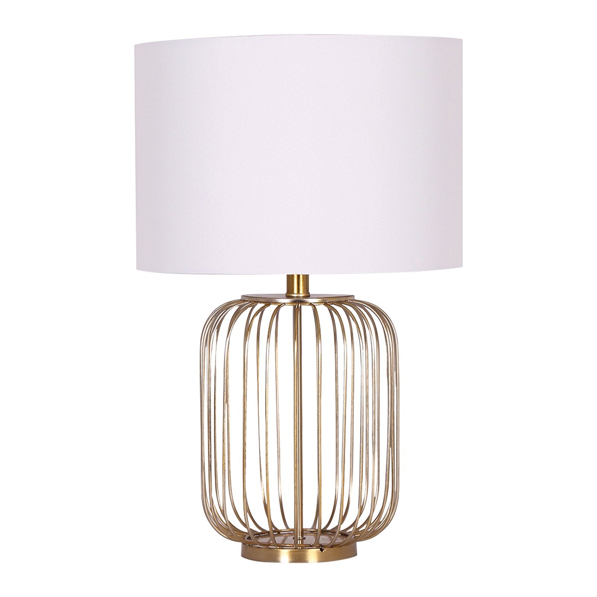 Rose Gold Table Lamp w/ Linen Shade, Elegant Design