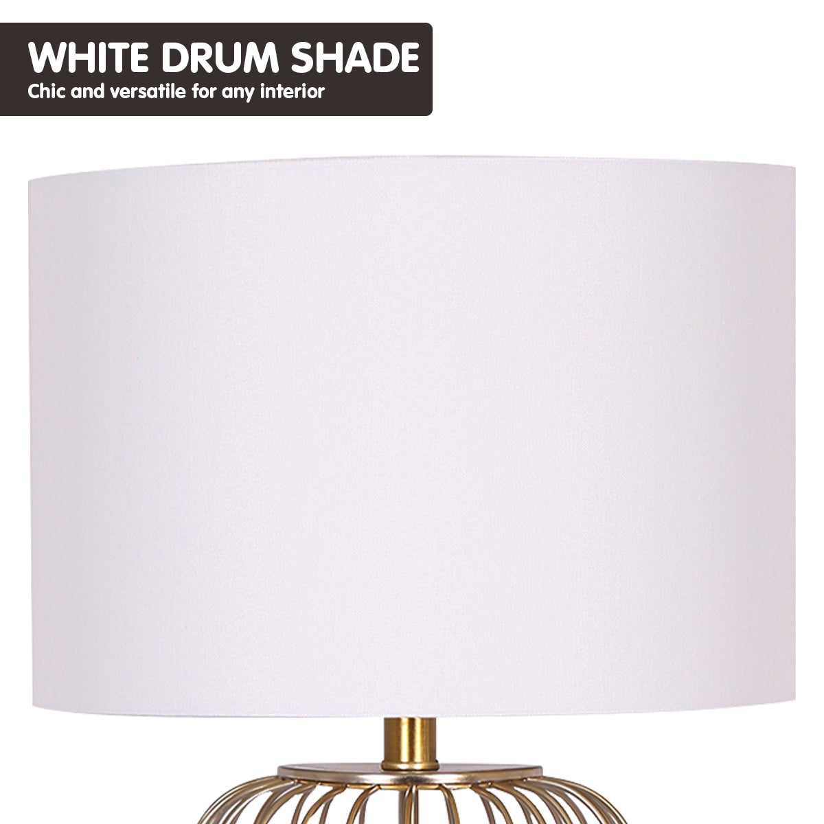 Rose Gold Table Lamp w/ Linen Shade, Elegant Design