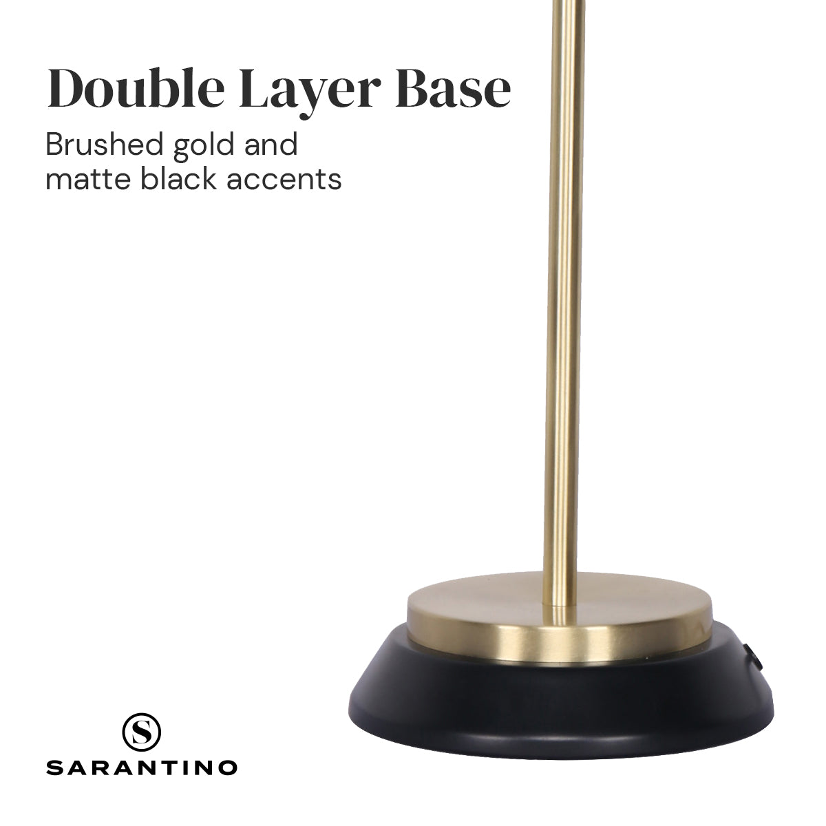 Brass Finish Table Lamp with Unique Shade and Dual-Base