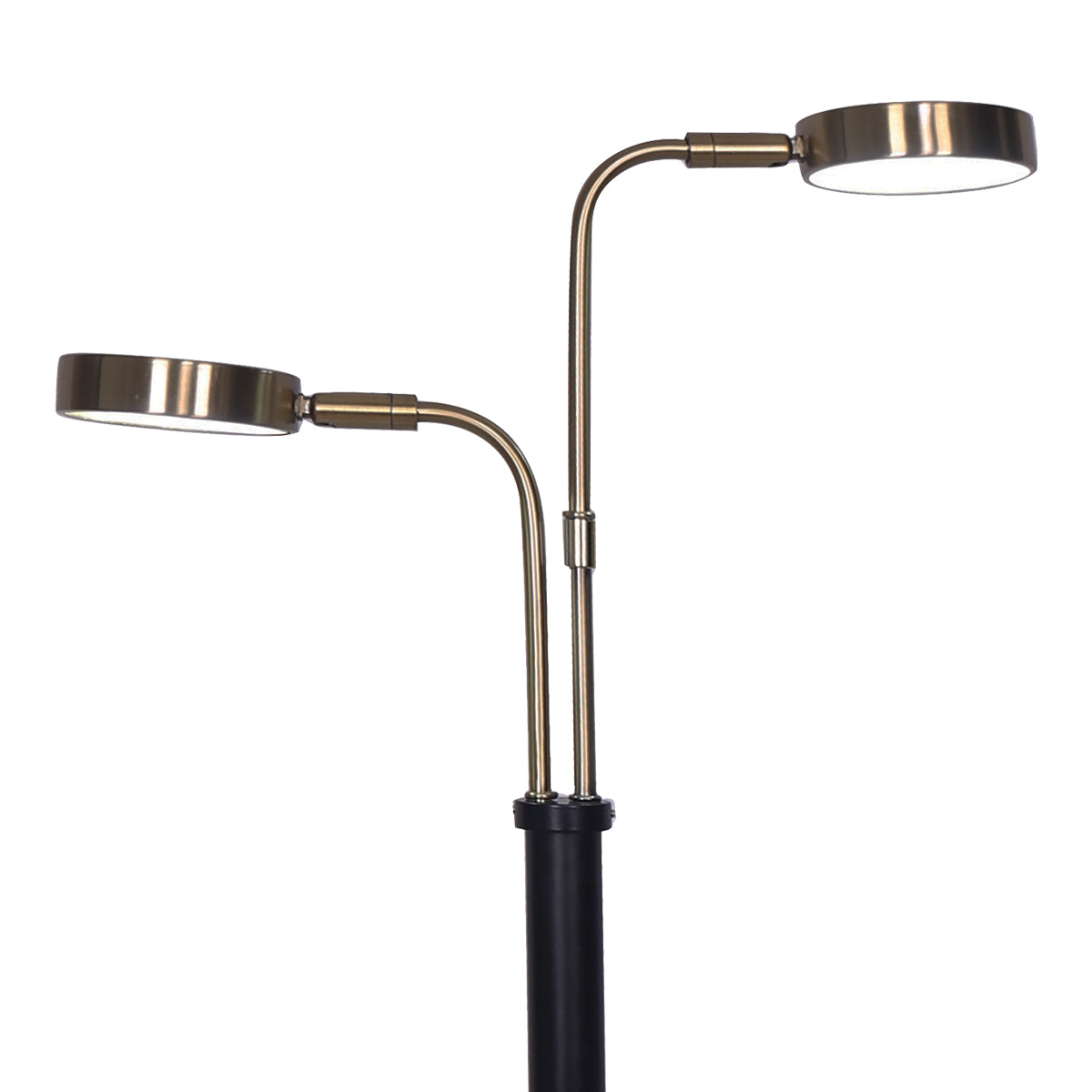 Adjustable LED Table Lamp with Dual Lights Gold Black Finish