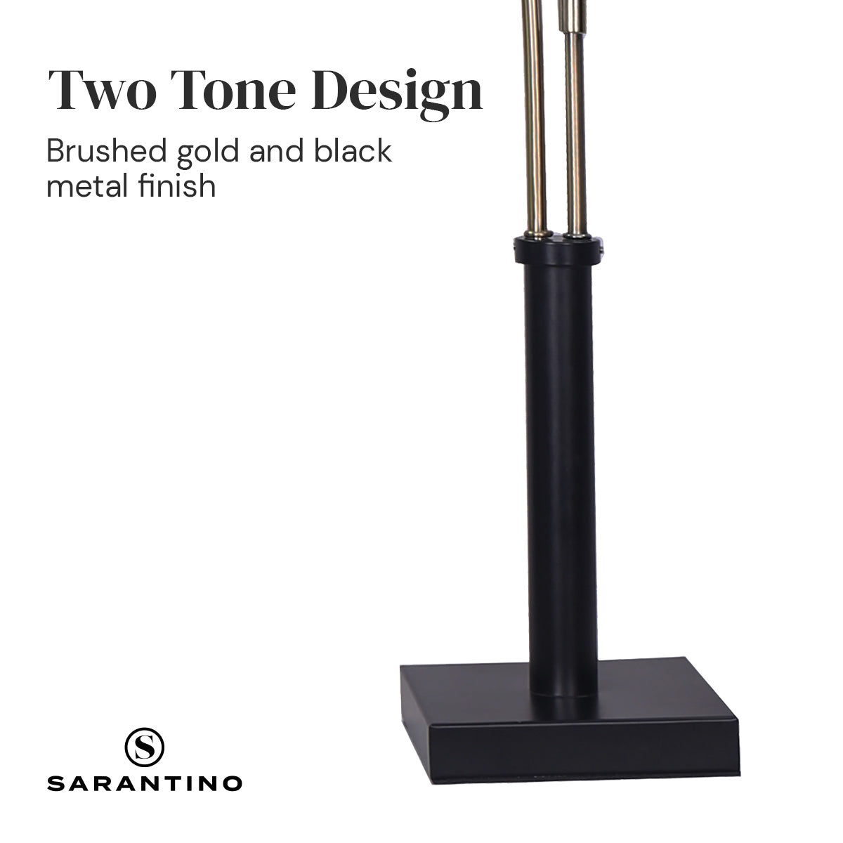 Adjustable LED Table Lamp with Dual Lights Gold Black Finish