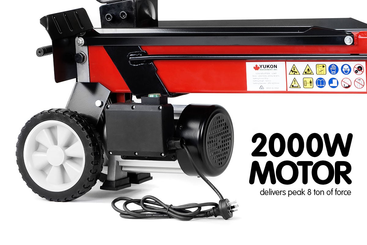 8 Ton Electric Hydraulic Log Splitter 240v, 2000W, Yukon