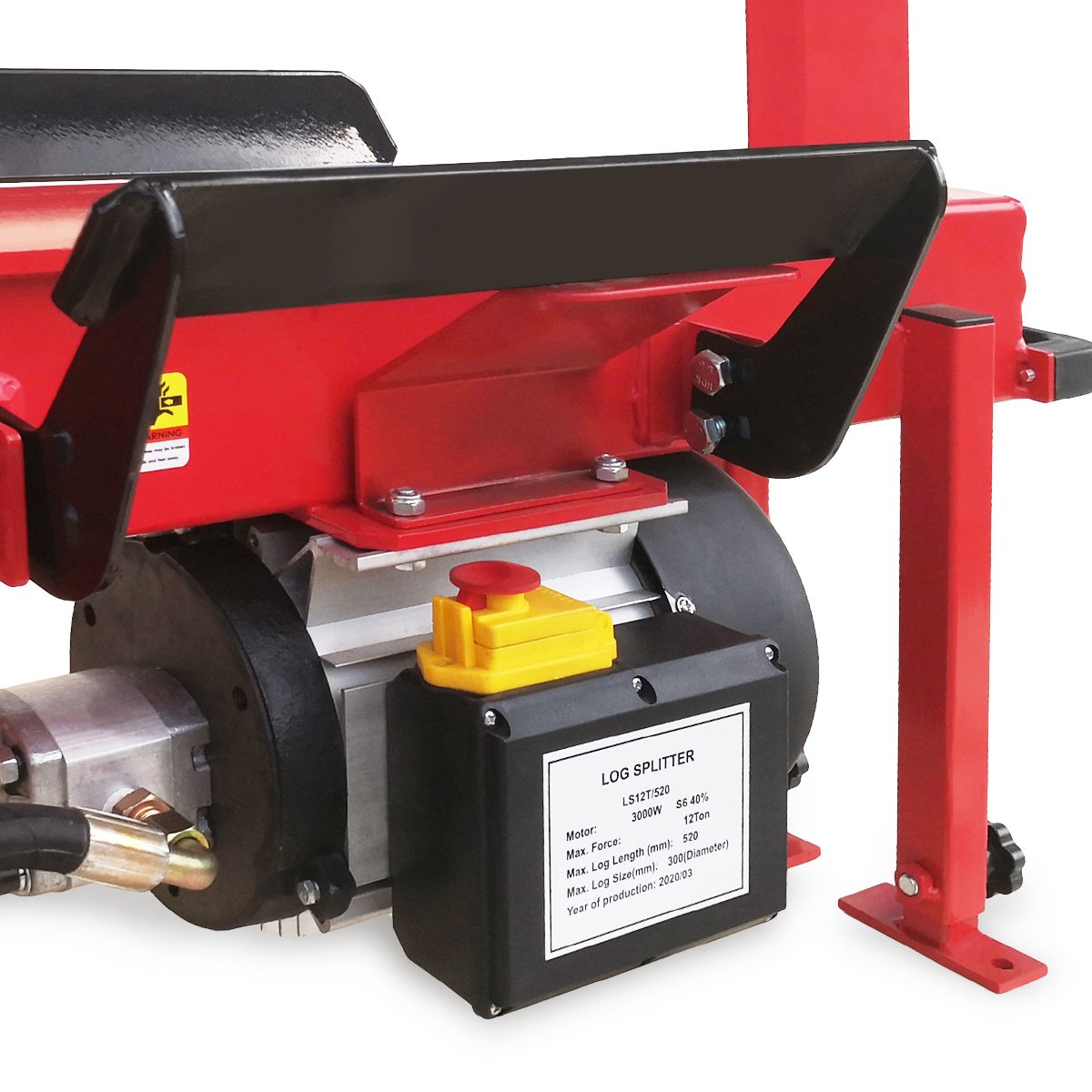 12 Ton Electric Hydraulic Log Splitter, 3000W, Steel Frame - Yukon