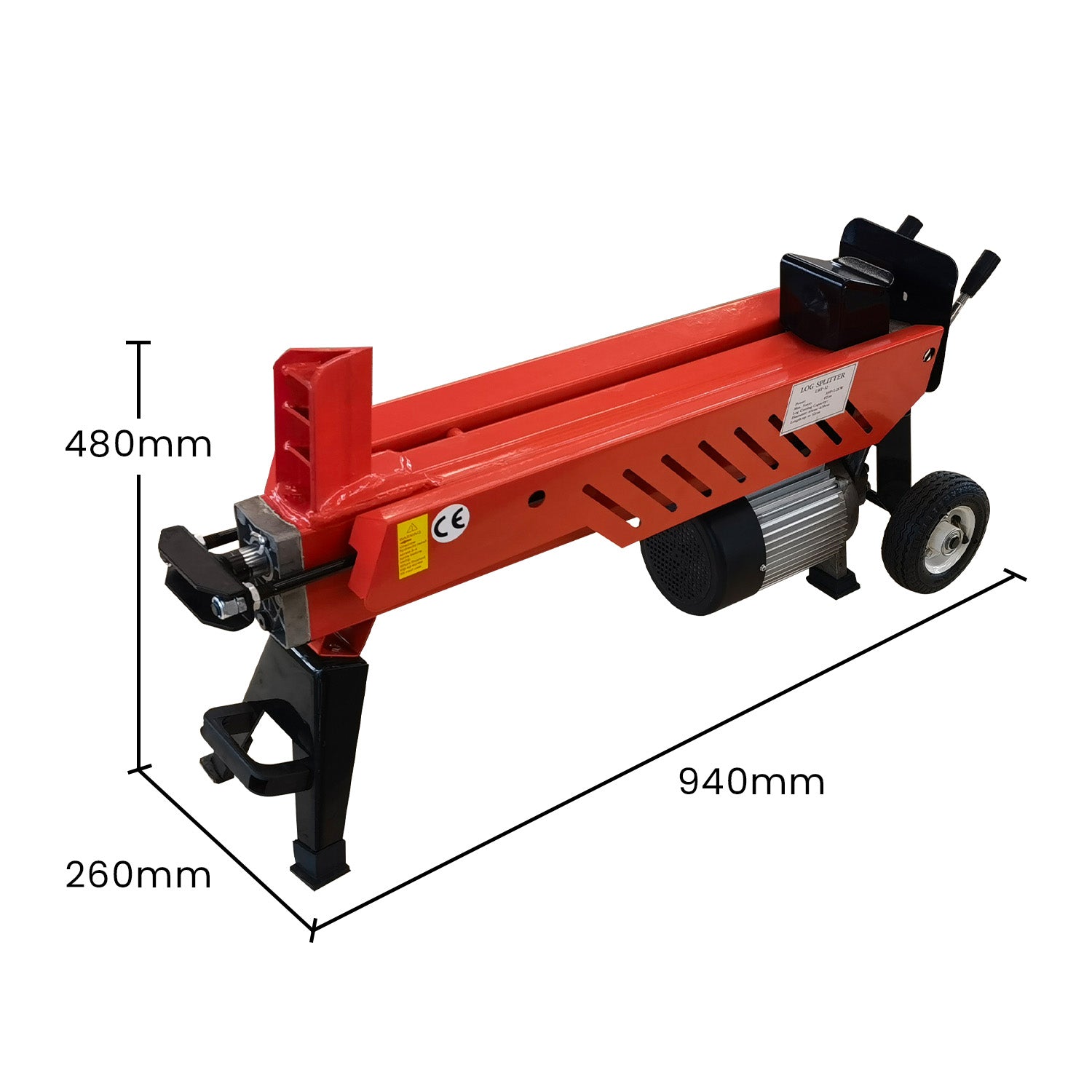 8-Ton Electric Hydraulic Log Splitter, 2.2kW Steel, Yukon