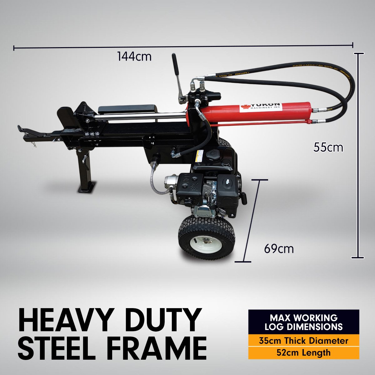 Yukon 18 Ton Petrol Log Splitter Hydraulic Wood Cutter