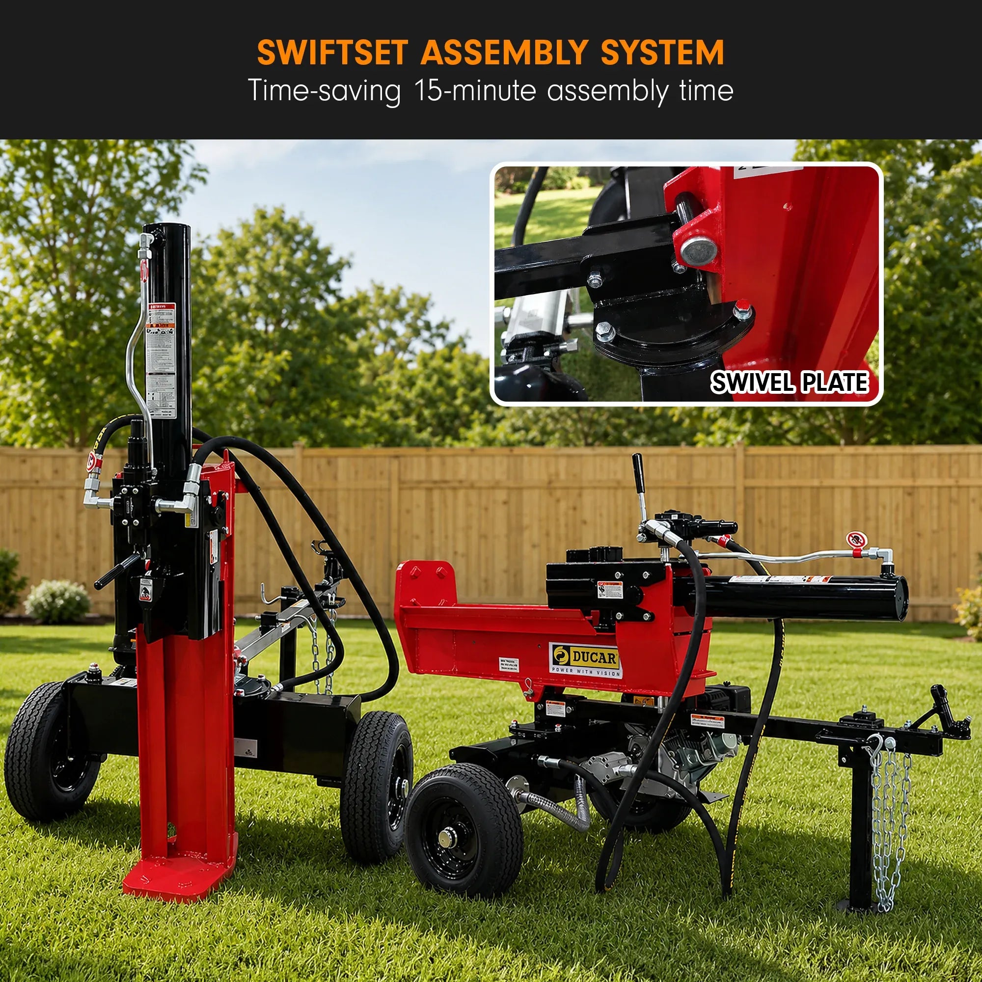 Ducar 32T Petrol Log Splitter with 212cc OHV Engine 8.5s Cycle Time