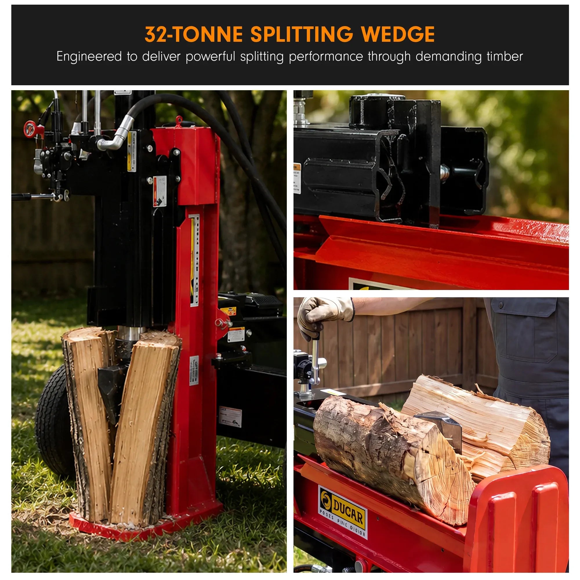 Ducar 32T Petrol Log Splitter with 212cc OHV Engine 8.5s Cycle Time
