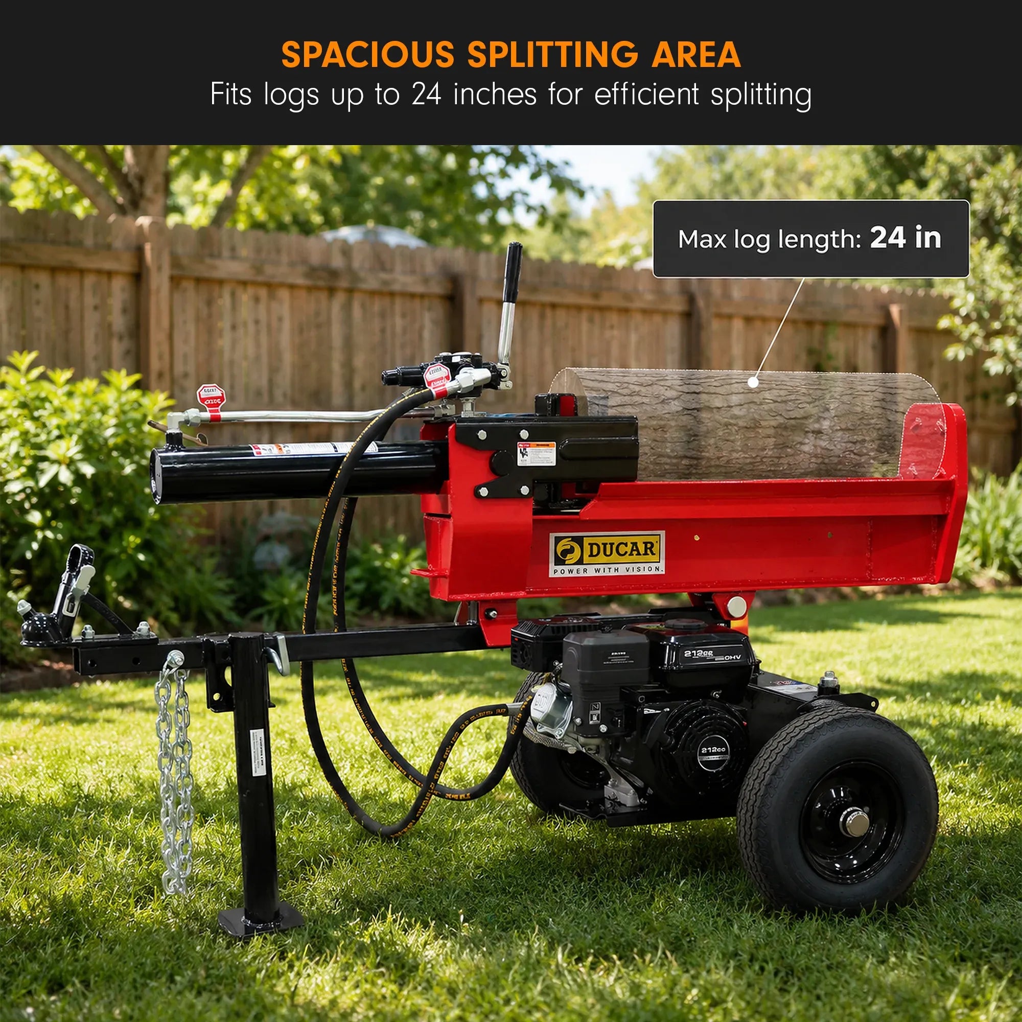 Ducar 32T Petrol Log Splitter with 212cc OHV Engine 8.5s Cycle Time