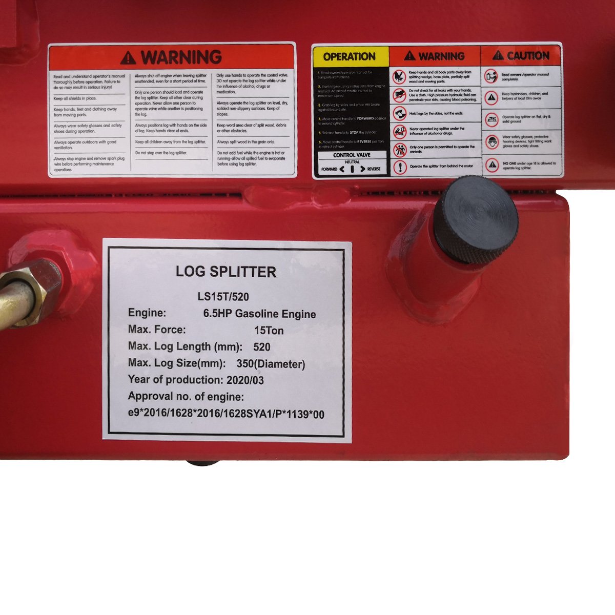 Yukon 15-Ton Petrol Log Splitter 196cc 4-Stroke