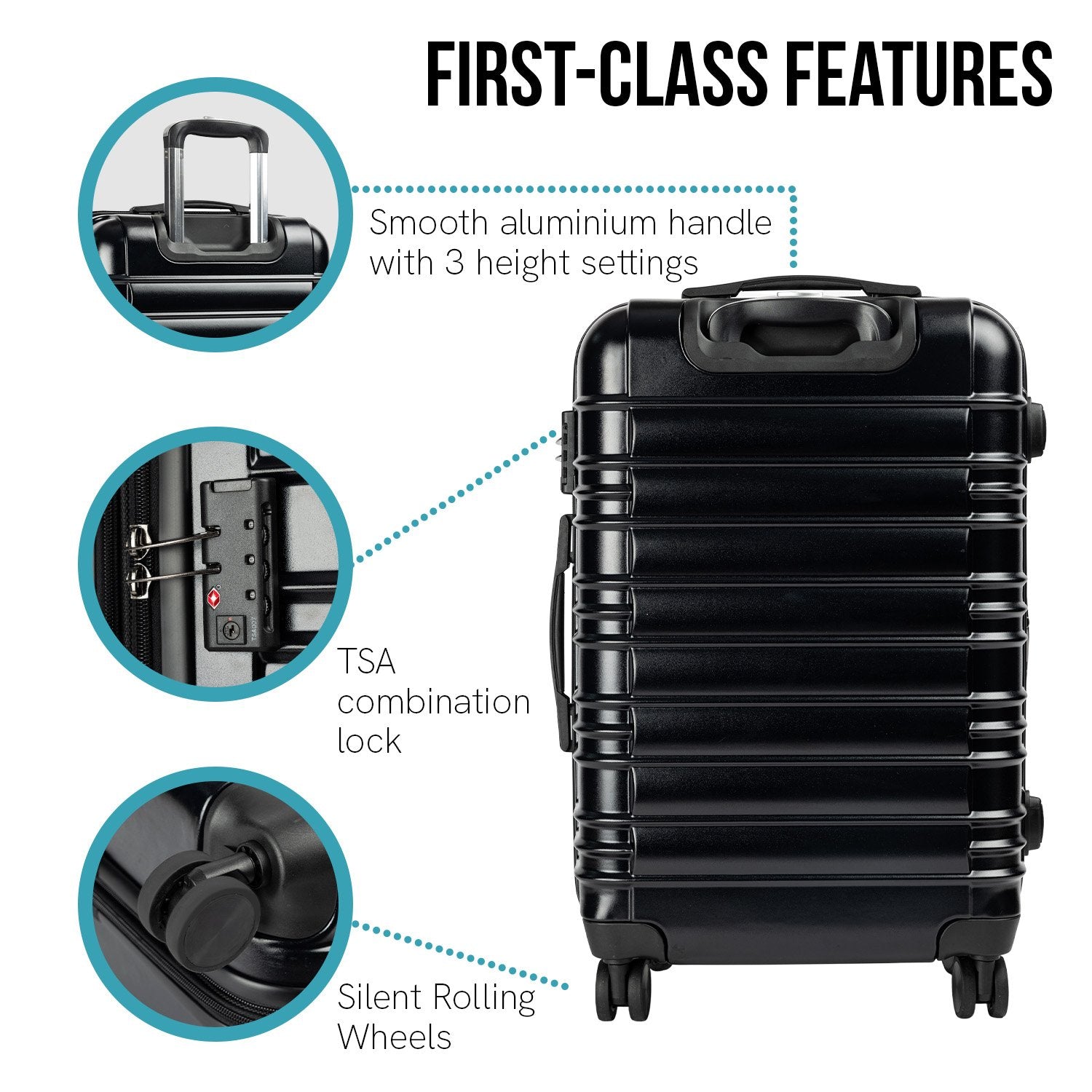 20in Hard Shell Expandable Suitcase, TSA Lock, 360 Wheels - Olympus