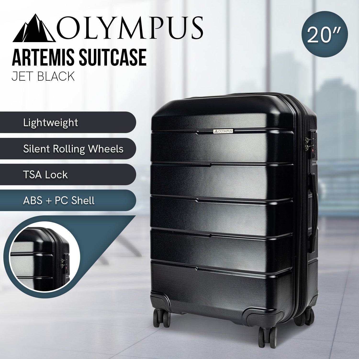 20in Expandable Hard Shell Suitcase with TSA Lock - Olympus