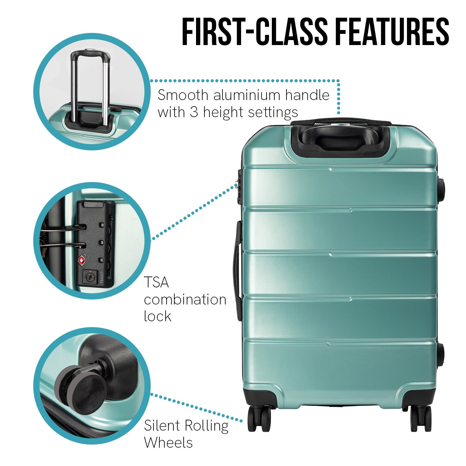 Durable 28in Hard Shell Suitcase with TSA Lock - Olympus