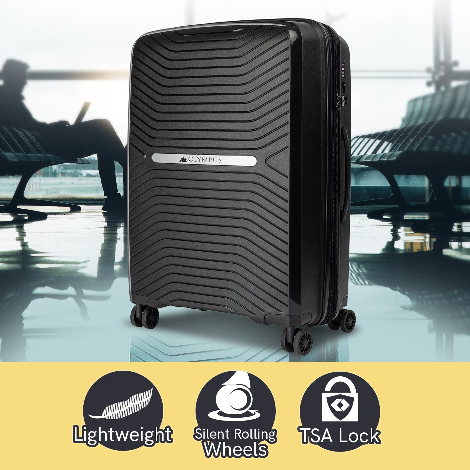 Lightweight 20in Hard Shell Suitcase, TSA Lock - Olympus Astra