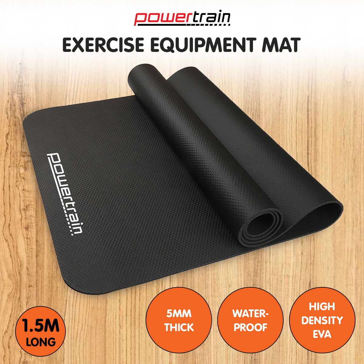 Thick Non-Slip Exercise Equipment Mat, 1.5m High-Density EVA