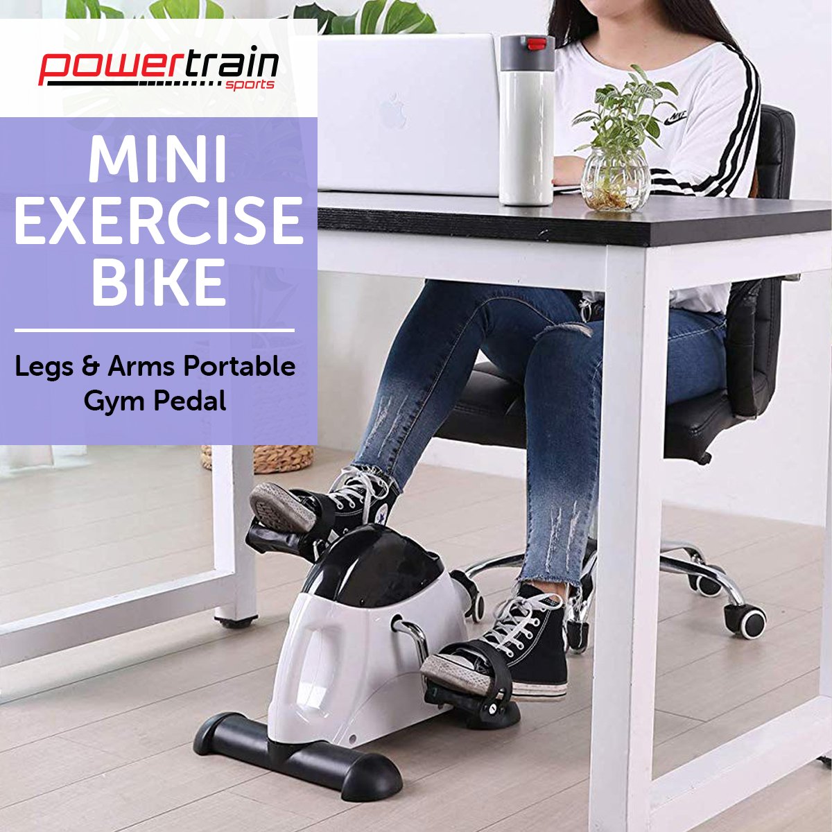 Compact LCD Mini Exercise Bike for Arms and Legs - Powertrain