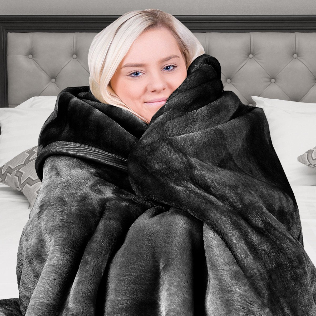 Super-Soft 600GSM Faux Mink Blanket Queen Size - Laura Hill