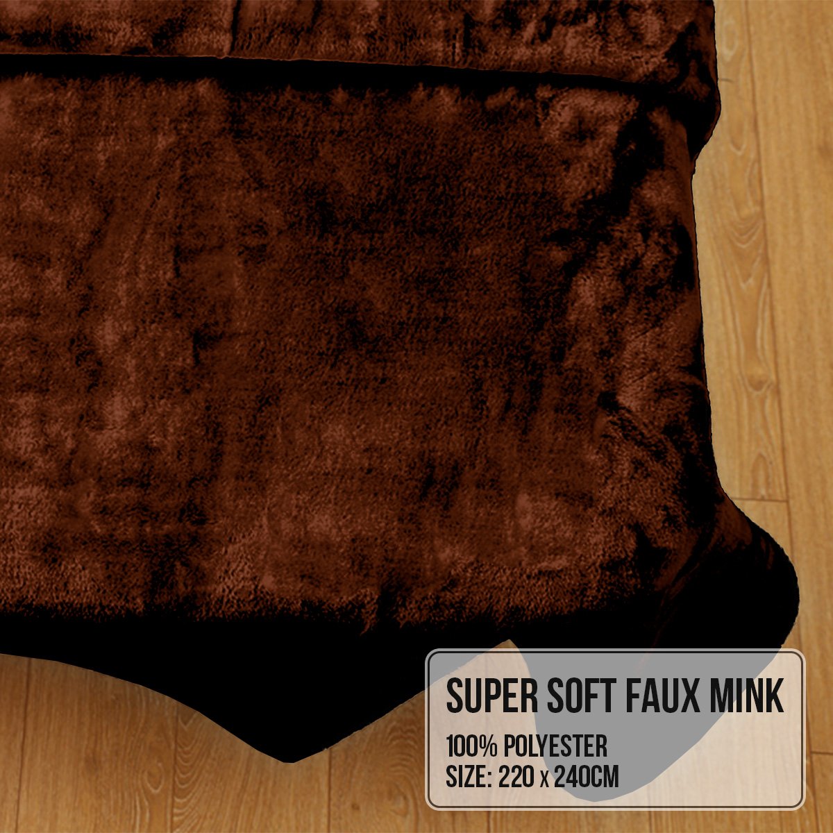 Ultra-Soft Double-Sided Queen Faux Mink Blanket 220x240cm Laura Hill