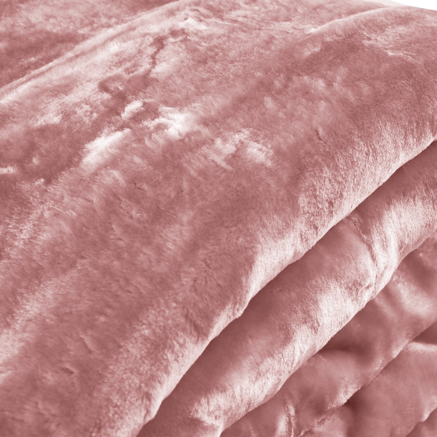 Laura Hill Queen Faux Mink Blanket Double-Sided Soft Plush Pink