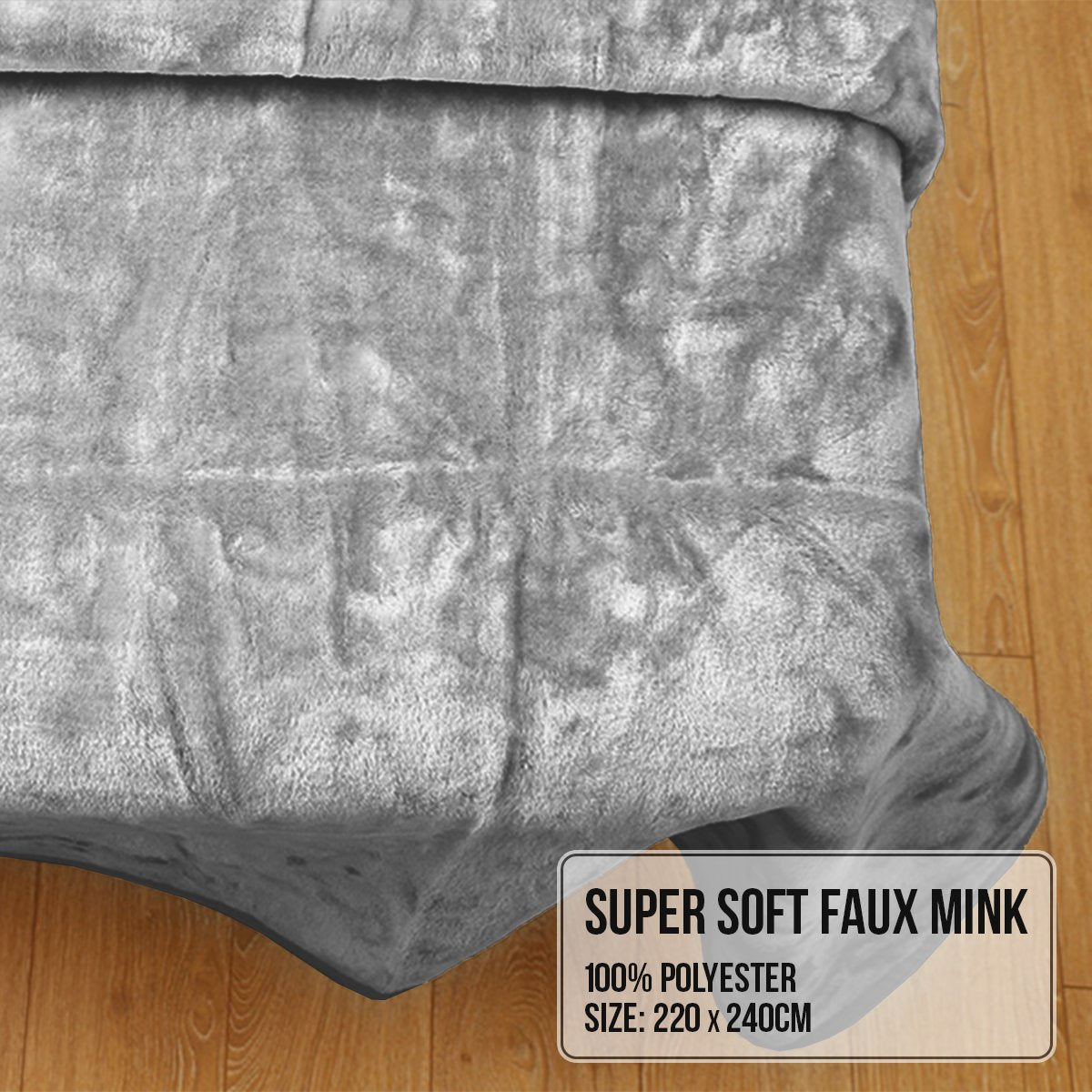 Double-Sided Faux Mink Blanket Queen 220x240cm Laura Hill