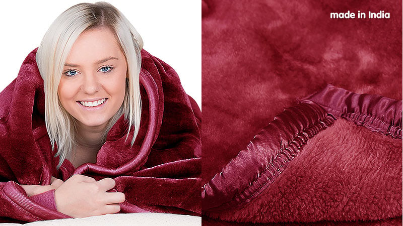 Double-Sided Queen Size Mink Blanket 220x240cm Polyester Laura Hill