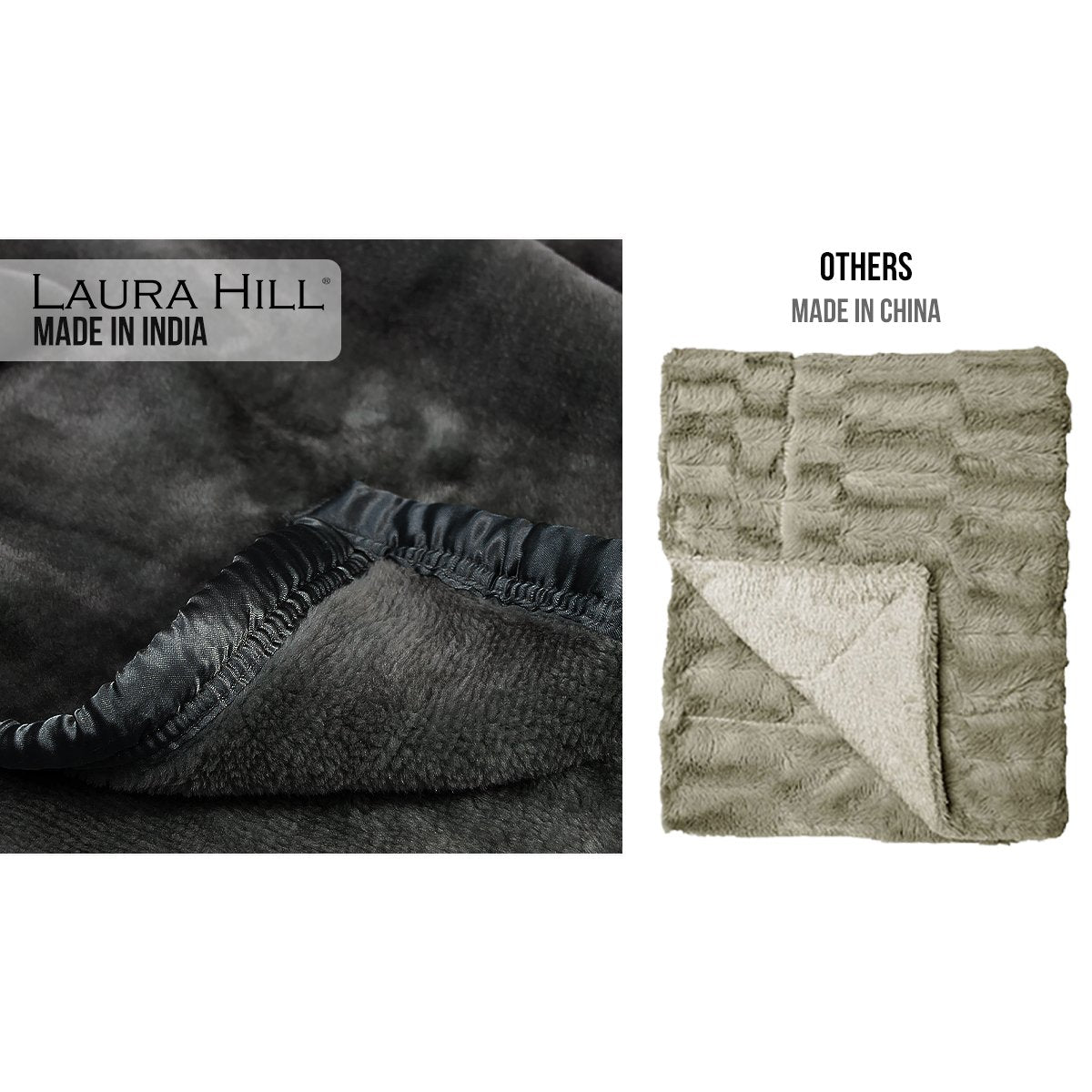 Super Soft Double-Sided Faux Mink Blanket, Queen 800 GSM