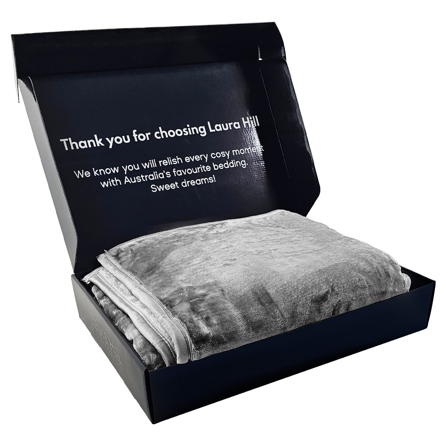 Double-Sided Extra Thick Faux Mink Blanket 800gsm, Silver - Laura Hill