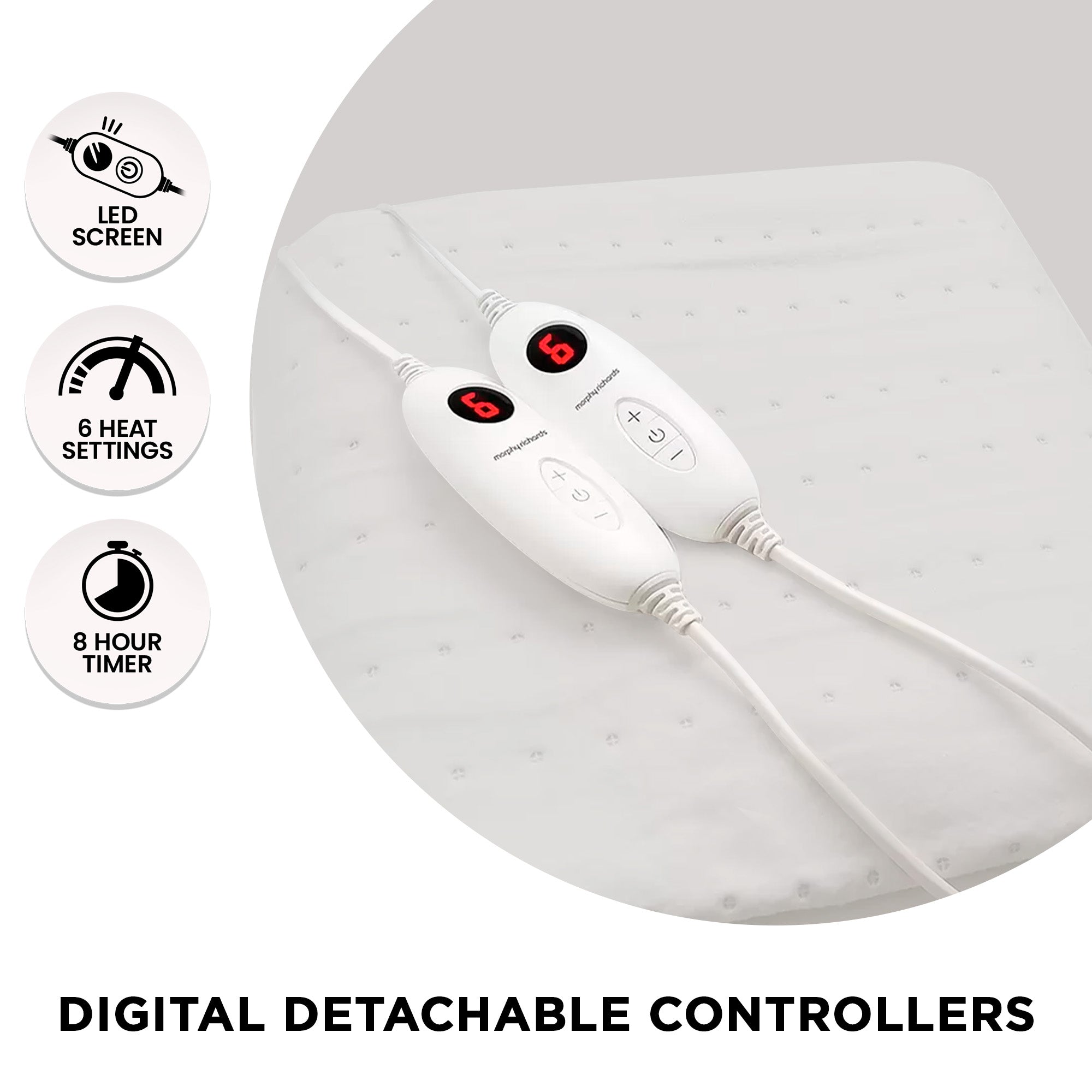 Overheat Protection King Electric Blanket, LED Controllers - Morphy Richards