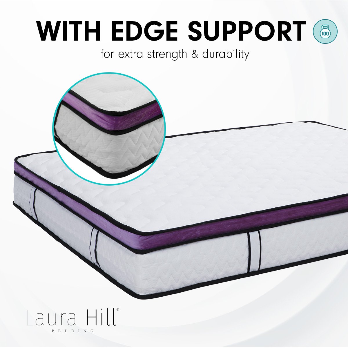 Queen Mattress Euro Top Latex Foam, Pocket Springs, Hypo-Allergenic – Laura Hill