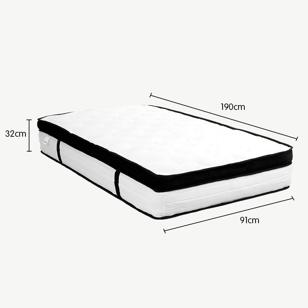 Plush Euro Top Pocket Spring Single Mattress, 32cm - Laura Hill